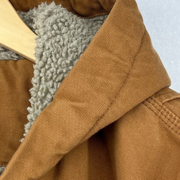 CARHARTT Jacket Mens L Washed Duck Bartlett Sherpa Lined Utility Cotton Brown - Picture 10 of 16